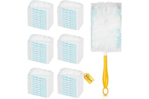 PURE REALM 60 Count Dusters Refill for Cleaning, 180 Degree Heavy Duty Duster Replacement Head for Swiffer, Dusting Furniture, Blinds, Ceiling Fans, Helps Remove Allergens