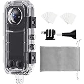 HONGDAK Invisible Dive Case for Insta360 X4, 45m/147ft Waterproof Case Protective Underwater Diving Housing Shell for Insta360 X4 with with Bracket Accessories & Anti- Fog Inserts