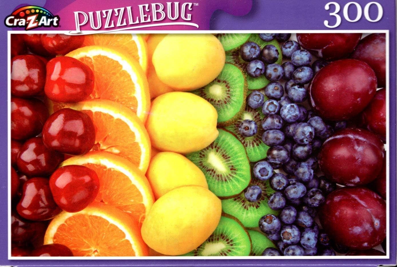 Colorful Fruits Rows; Cherries, Oranges - 300 Pieces Jigsaw Puzzle