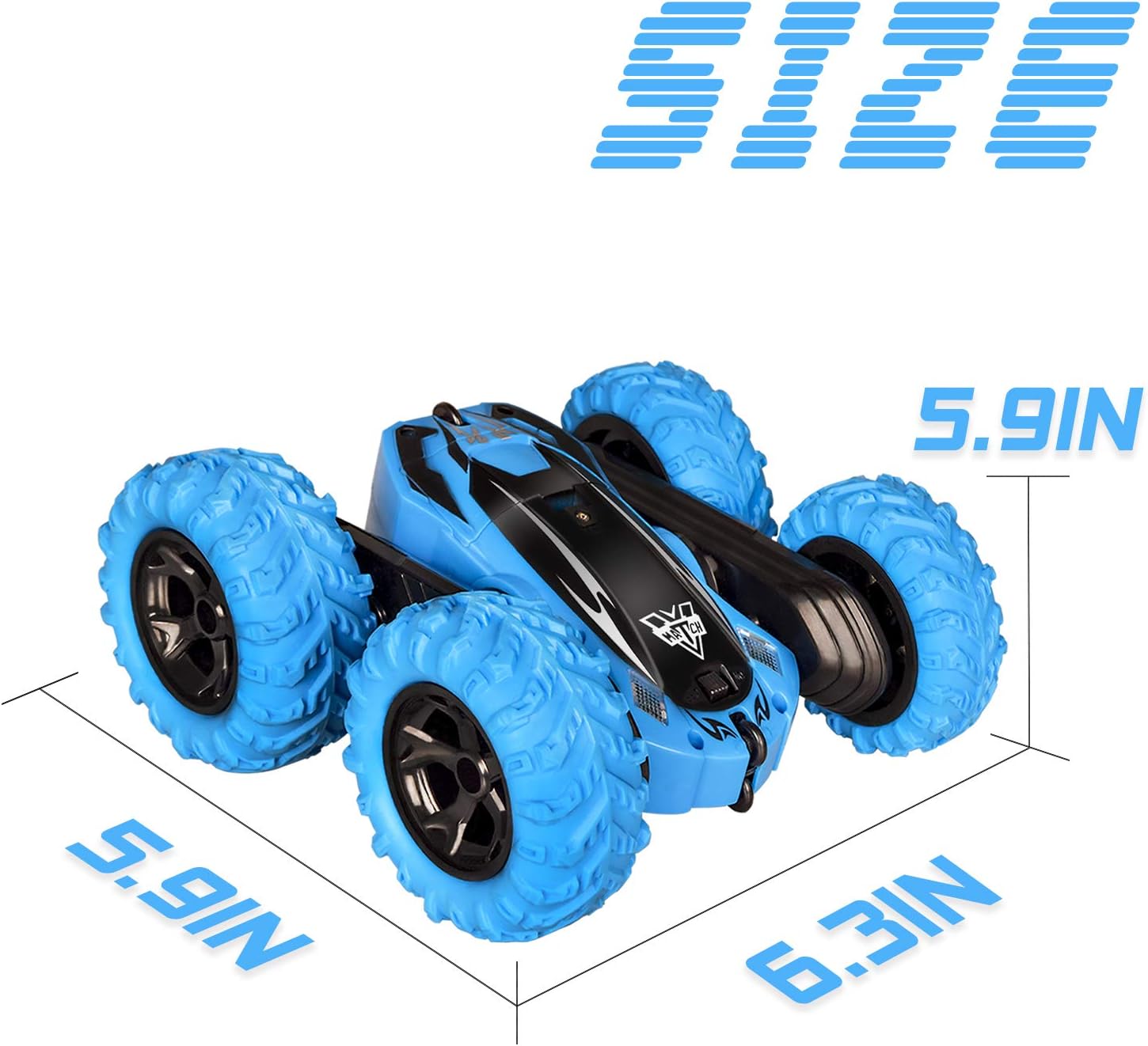 KKONES Remote Control car,2.4GHz Electric Race Stunt Car,Double Sided 360° Rolling Rotating Rotation, LED Headlights RC 4WD High Speed Off Road for 3 4 5 6 7 8-12 Year Old Boy Toys: Toys & Games