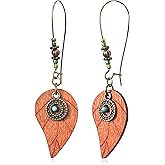 GPASTG Handmade Bohemian Vintage Alloy Geometry Flower Teardrop Leaf Dangle Drop Leverback Earrings For Women