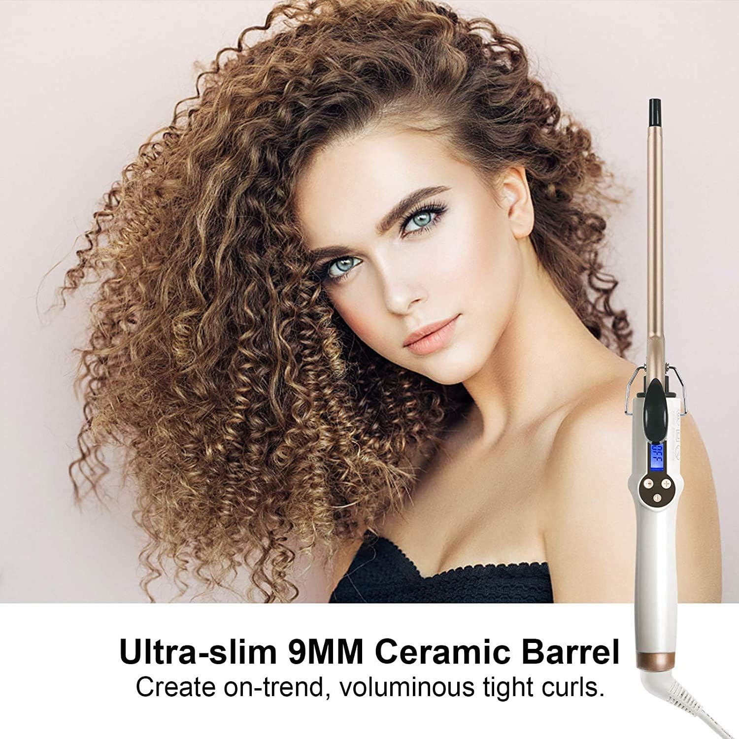 Curling Wand 9MM, AIMERVO Afro Tight Curls 3/8 Inch Thin Curling Iron - Image 3