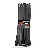12 Inch Zip Ties Double Sided Toothed,100 LBS Tensile Strength Heavy Duty Cable Wire Ties with Self-Locking Adjustable More D
