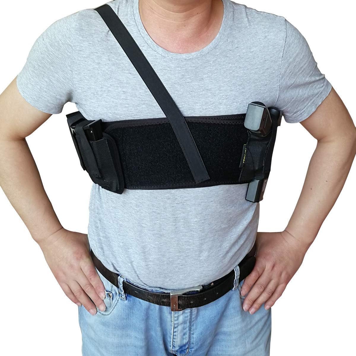 topmeet Deep Concealment Shoulder Holster with Double Removable Magazine Pouch