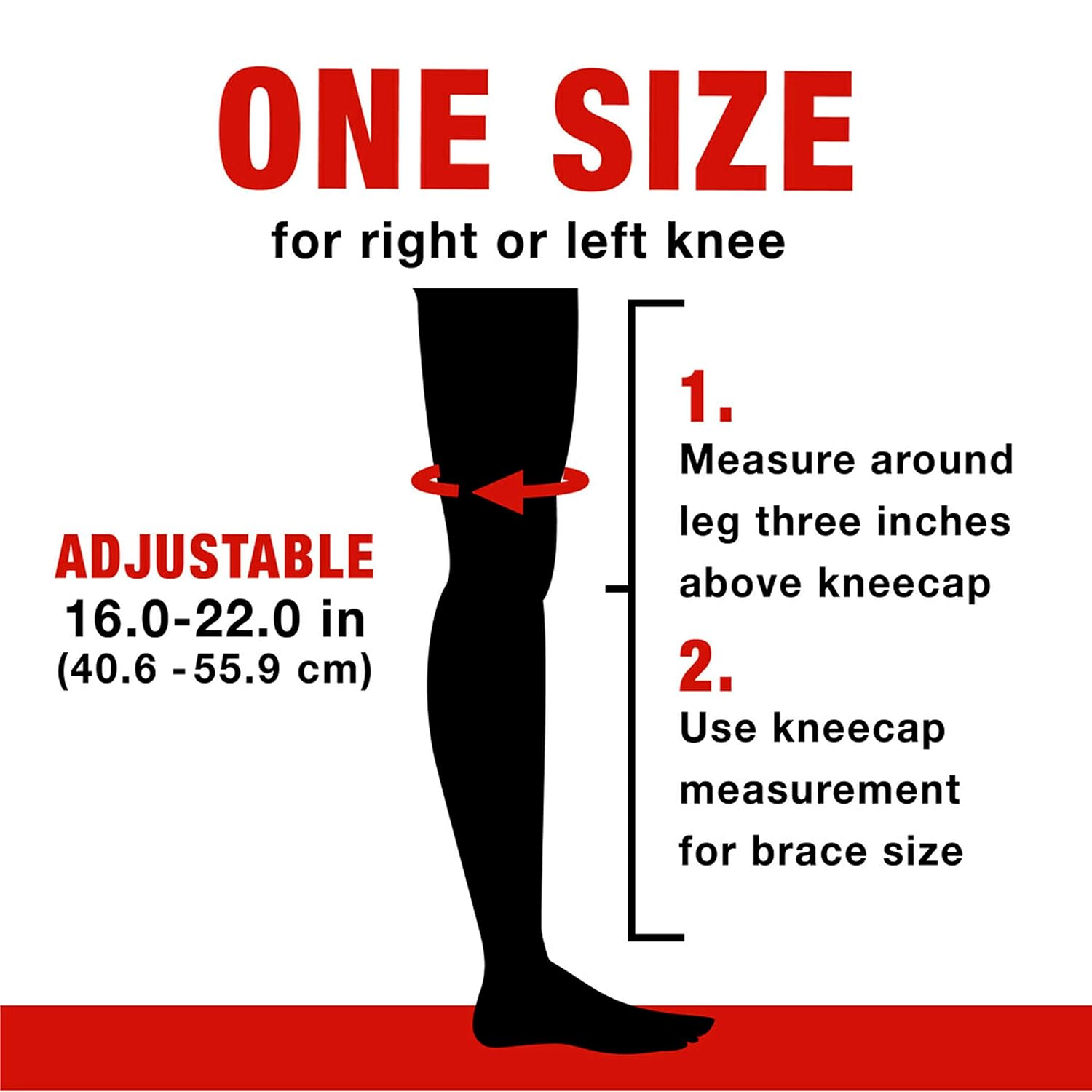 ACE Hinged Knee Brace, One Size Fits Most, Black (209600): Health & Personal Care