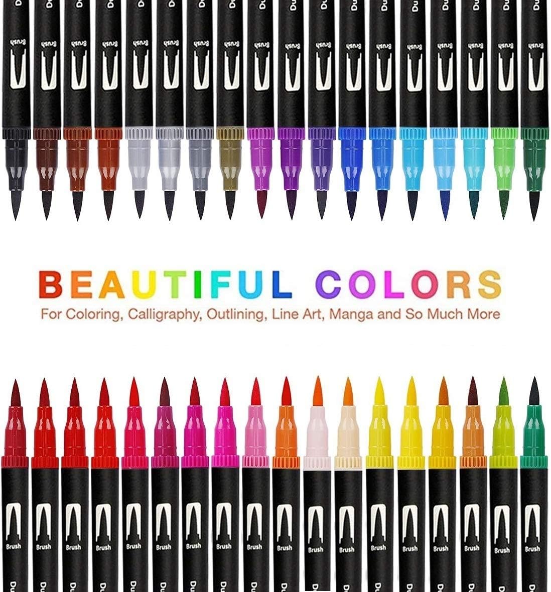 Gelanty Colouring Pens, 36 Dual Brush Felt Tip Pen for Writing Drawing, Sketching, Calligraphy, Coloring Book, Card Making - Image 5