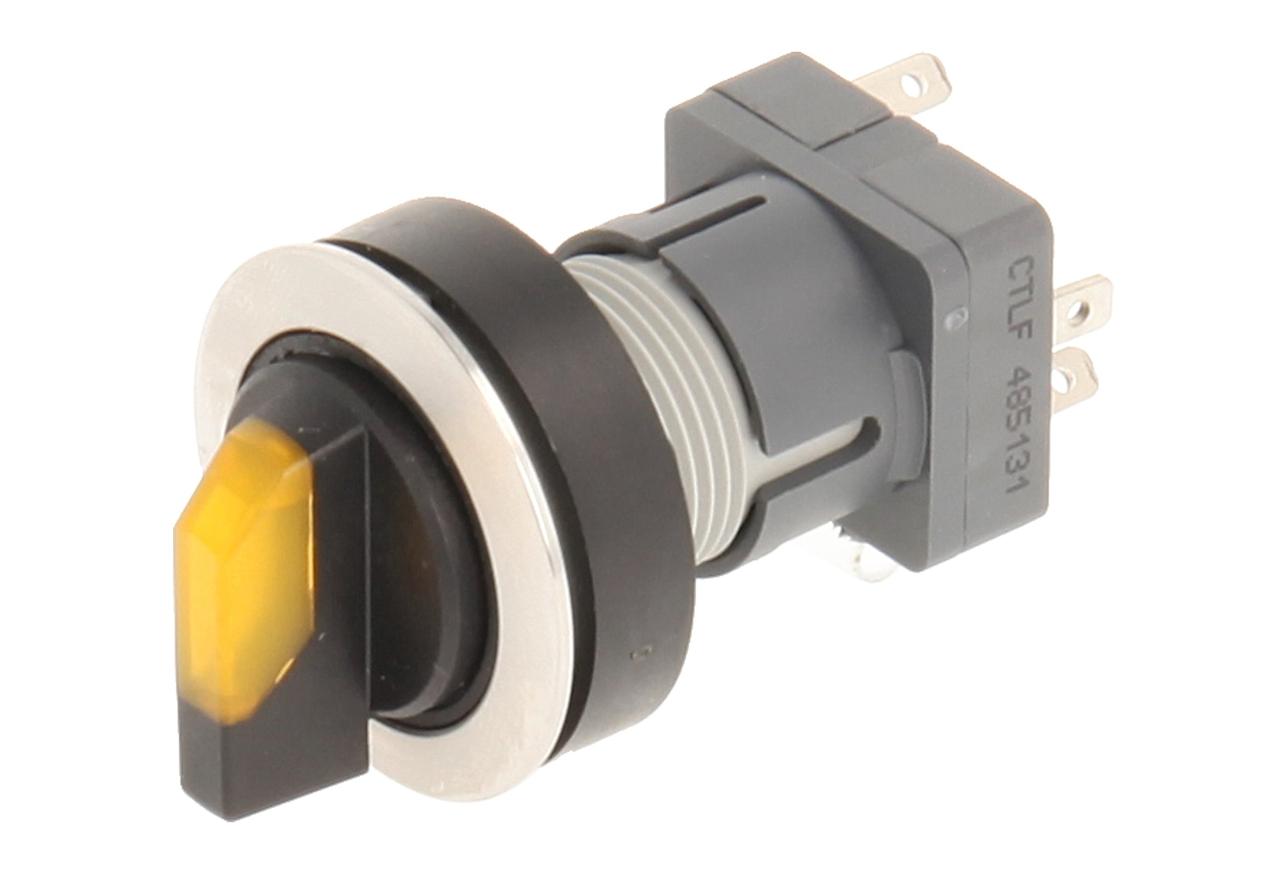 Club 23.001.344 Light 2 Positions Selector Latching Stainless Steel Contact Button Sensor LED Lamp Holder t5,5 K 1 changeover contact 24 V – Yellow (Pack of 2)