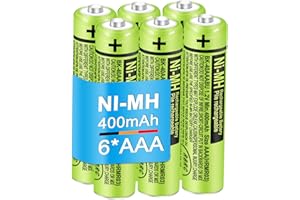 EOCIK BK-40AAABU 6Pack NI-MH Rechargeable AAA Batteries 400mAh 1.2V AAA Rechargeable Battery for Panasonic Cordless Phones,Remote Controls, Electronics
