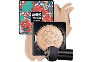 XINGXYUEL Mushroom Head Air Cushion CC Cream BB Cream Foundation Face Makeup,Full Coverage Foundation Moisturizing Concealer Makeup Base,Long Lasting Cushion Foundation with Mushroom Makeup Sponge (Natural)