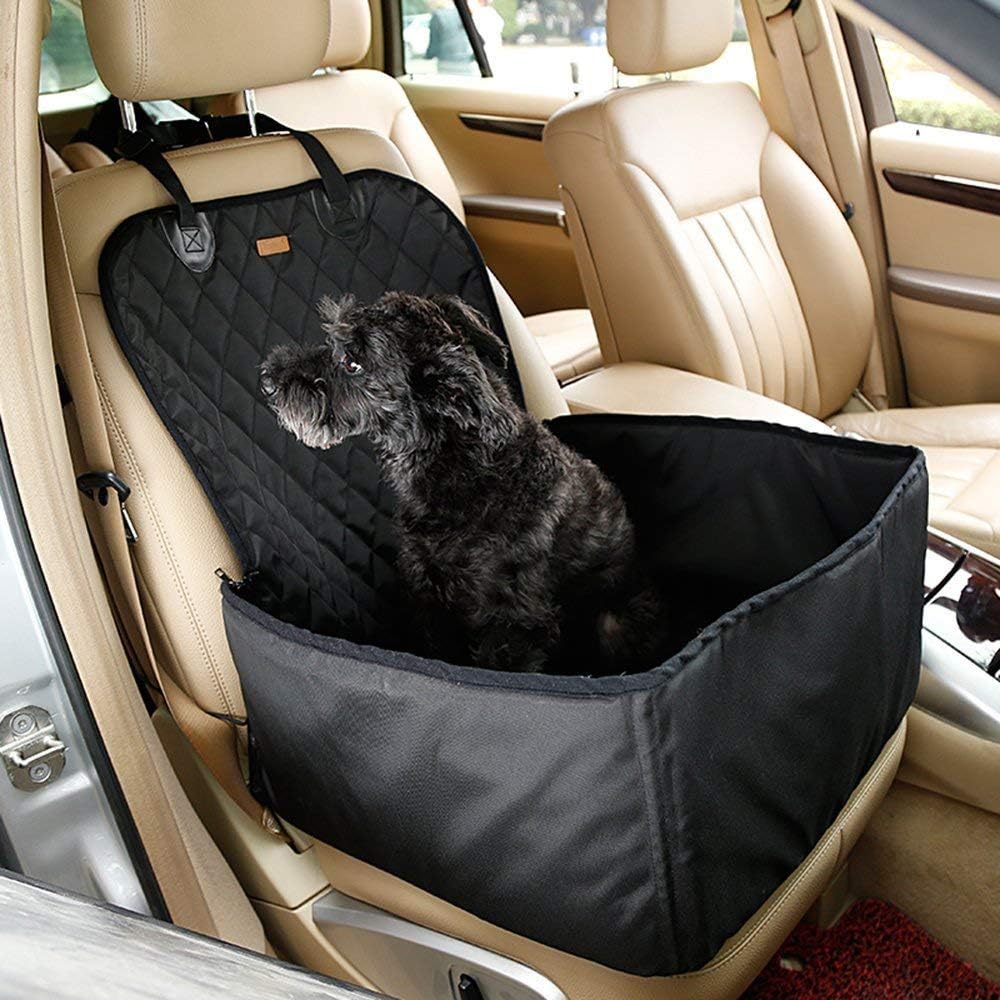 2 in 1 Pet dog car supplies thick waterproof single front seat pet car mat (Black)
