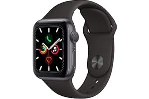 Apple Watch Series 5 (GPS, 44MM) - Space Gray Aluminum Case with Black Sport Band (Renewed)