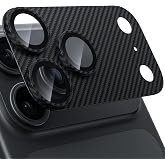 WSKEN for iPhone 18 Pro Max Camera Lens Protector - Military Grade Design | Strong Adhesion, Shatterproof Metal Aluminum Alloy, Tempered Glass Camera Screen Protector Cover for iPhone, Carbon Fiber