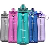Pogo Plastic Water Bottle with Straw Lid and Carry Handle, Reusable, BPA Free, Dishwasher Safe, Perfect for Travel, School, Outdoors, and Gym | 32oz, 40oz
