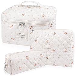 Makeup Bag Set, Quilted Makeup Bag, Large Floral