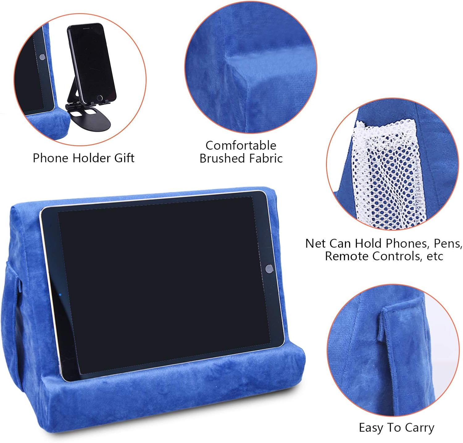 Sttargxing Universal Multi-Angle Tablet Holder, Soft Pad Stand with Net Pocket & Random Color Stands for Lap Knee - Image 3