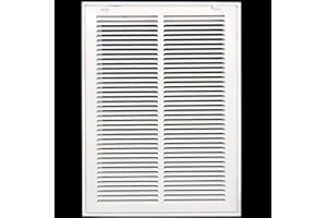 HVAC PREMIUM 14" X 18" Steel Return Air Filter Grille for 1" Filter - Easy Plastic Tabs for Removable Face/Door - HVAC DUCT COVER - Flat Stamped Face -White [Outer Dimensions: 15.75w X 19.75h]