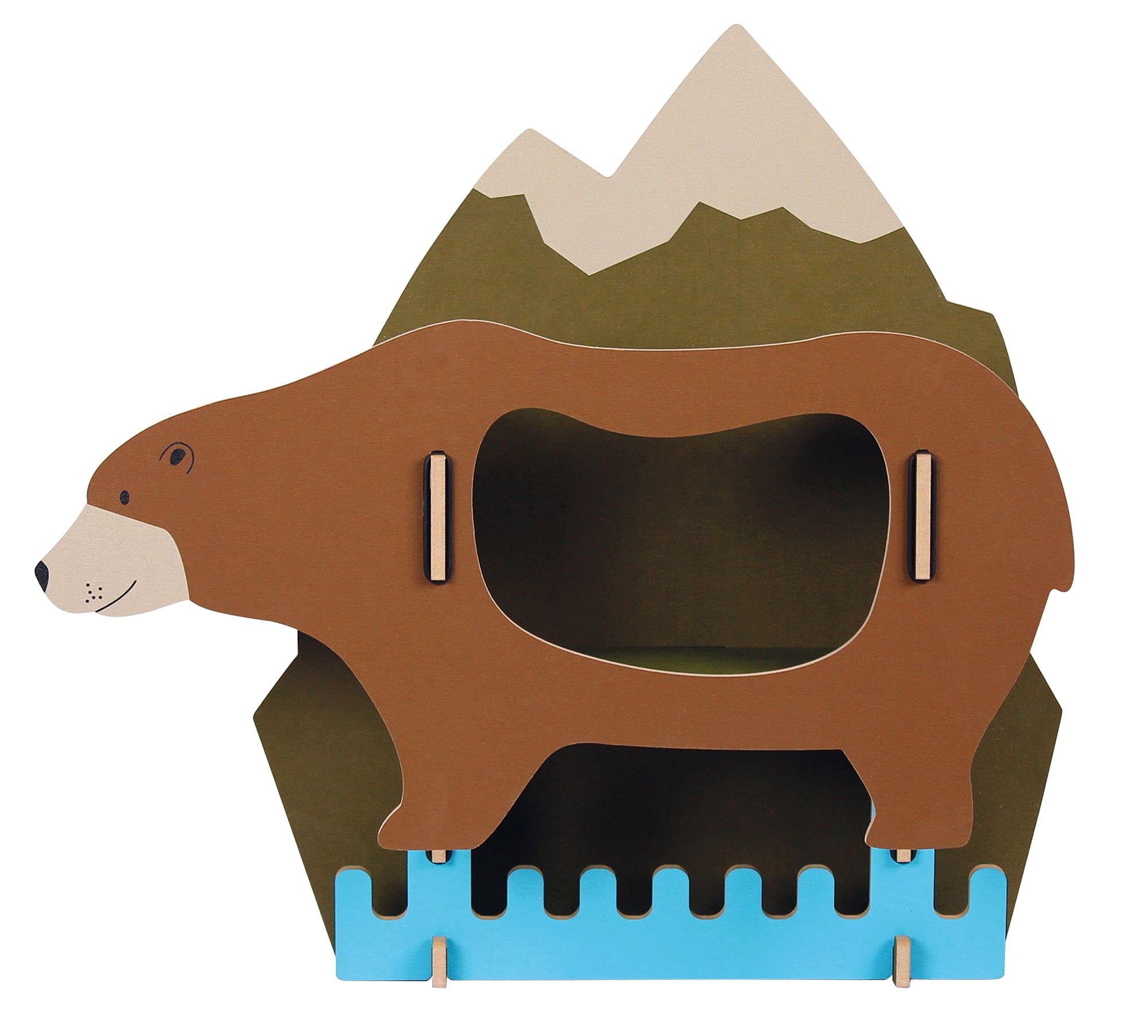 Werkhaus Children's Coat Rack Bear Wood 42 cm H 40 cm D 12.5 cm