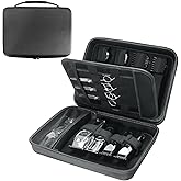 bibuks Professional Barber Clipper Case – Hard EVA Shell Oxford Fabric Travel Organizer for Clippers and Supplies, Portable Barber Storage Bag for Barbers & Stylists (Black)