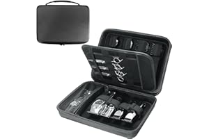 bibuks Professional Barber Clipper Case – Hard EVA Shell Oxford Fabric Travel Organizer for Clippers and Supplies, Portable Barber Storage Bag for Barbers & Stylists (Black)