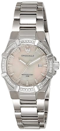 Swiss Eagle Analog Mother of Pearl Dial Womens Watch-SE-6041-11