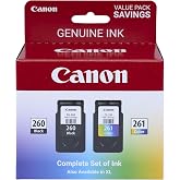 Canon PG-260 / CLI-261 Genuine Ink Value Pack (2 Cartridges), Compatible with TS5320, TR7020