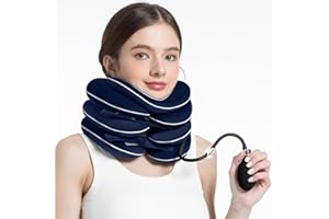 WellSync Inflatable & Adjustable Neck Traction Device with Neck Brace,Portable Cervical Traction Device for Instant Neck Pain Relief,Perfect for Home,Office,and Travel(Dark Blue)