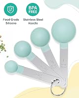YC Kitchen Measuring Cups and Spoons Set of 8 Stainless Steel Handle view 4