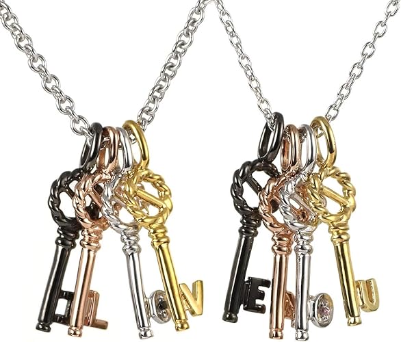 Amazon Suehiro ペア ネックレス 鍵 キー シルバー メンズ レディース ネックレス 通販