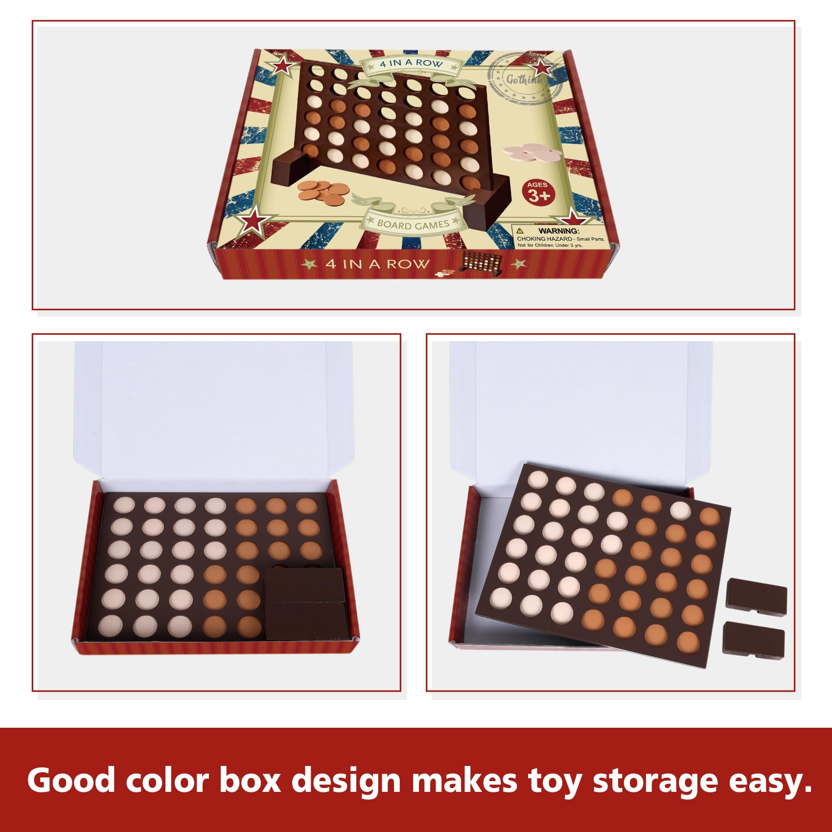 GOTHINK Giant Four in a Row Game with Carrying Bag (4 in a Row Tables Game)