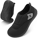 Womens Walking Shoes Comfortable Wide Diabetic Shoes Adjustable Elderly Neuropathy Bunion Swollen Feet Nursing Shoe Breathable Indoor Outdoor Flat Slippers