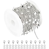 YOUBEIYEE Silver Star Necklace for Women Jewelry DIY Chains Bulk with Open Jump Rings and Lobster Clasps, Cable Link Chain Jewelry Making Supplies