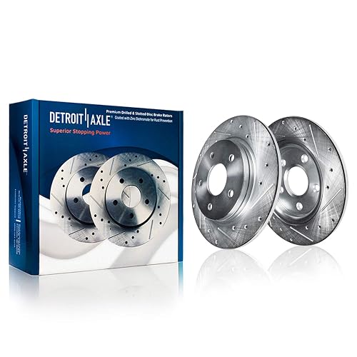 Front & Rear Drilled & Slotted Brake Rotors & Ceramic Pads Kit For Honda Odyssey 2005-2010