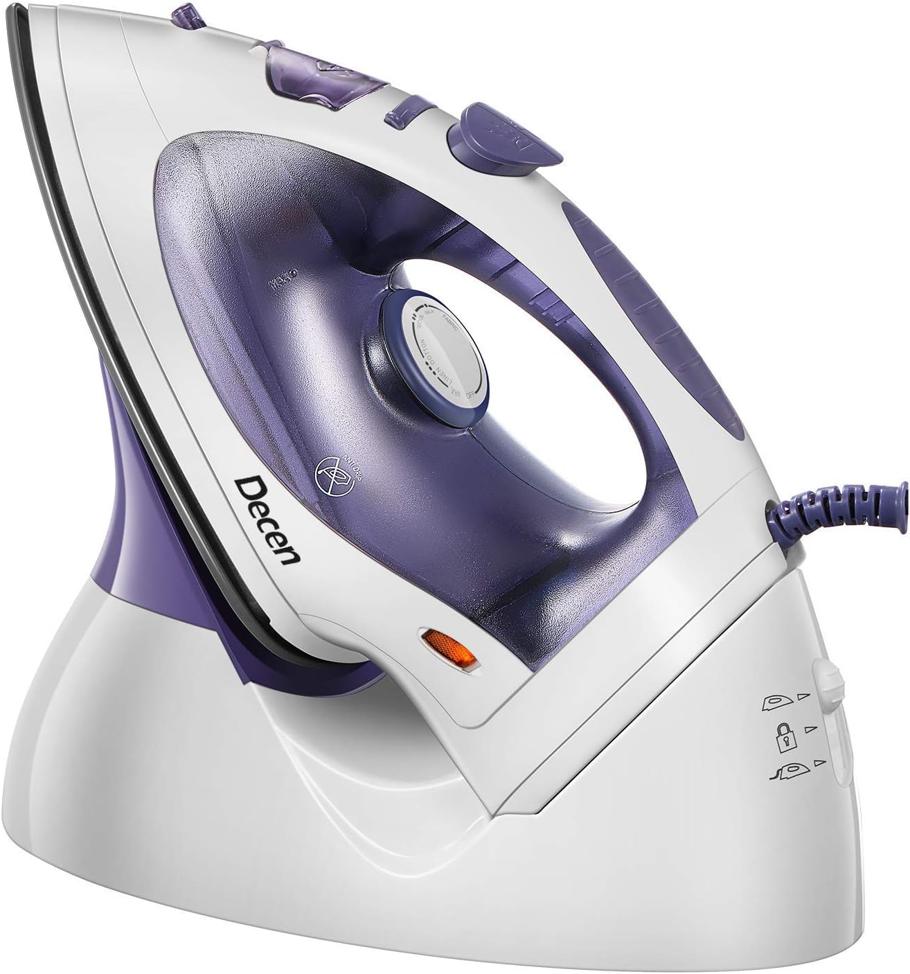 Decen UltraPower Steam Iron 2 in 1, 1200 Watt Cordless Iron with Nano-Ceramic Soleplate&Steam Control, Anti-Drip&Anti-Calc, 300ml Watertank, 1000g Steam, Vertical&Horizontal Steam, Self-Clean Function