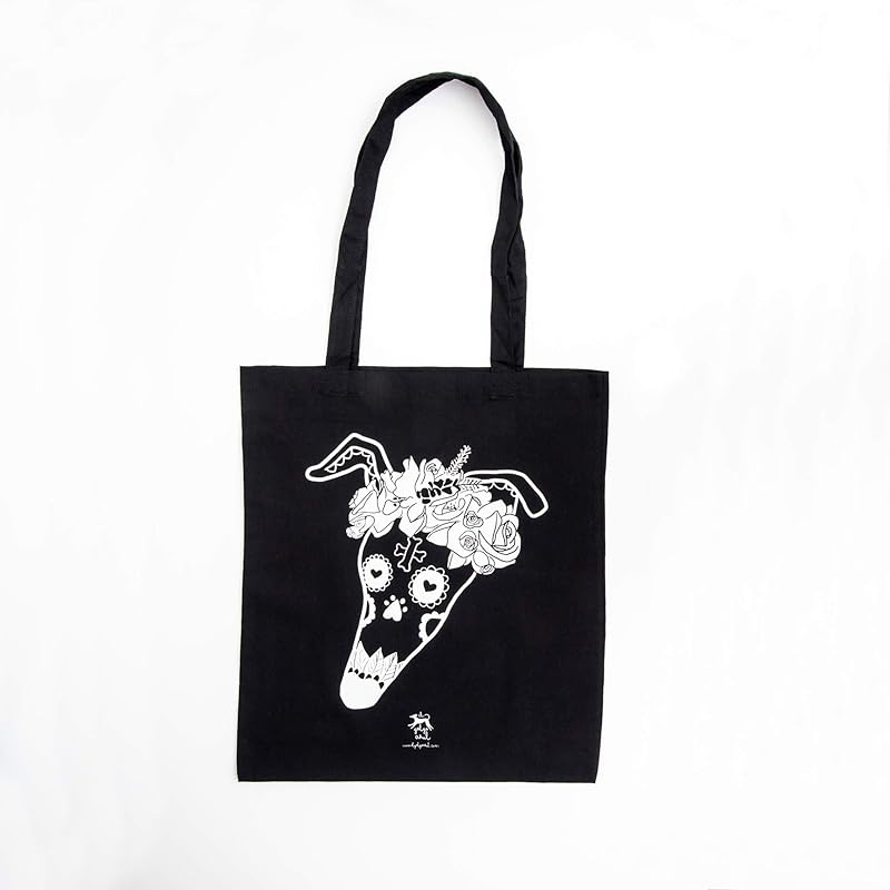 Bolsa negra galgo catrina Totebag - El galgo azul: Amazon.es: Handmade