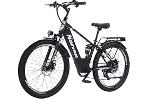 NARRAK 26" Electric Bike for Adults, 750W(Peak 1100W) 26MPH, Built-in 48V 624Wh Battery Adult Electric Bicycles, Full Lockable Suspension Electric Mountain Bike, Step-Over/Thru E Bike,7 Speed & Disc Brakes
