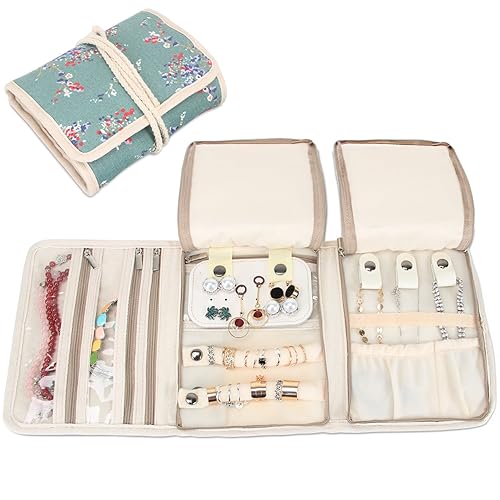 Dulwich Designs Pretty Duck Egg Blue Leather Ladies Jewellery Roll