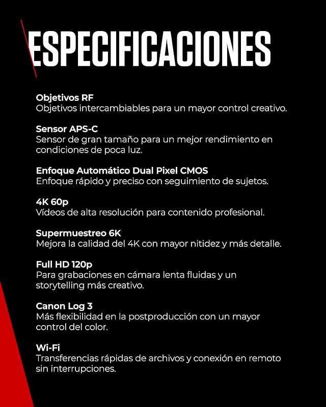 EOS R50 V - (Cuerpo de Cámara) para Vlogging Compatible con Objetivos Canon RF | Creadores de Contenido, Vlogs y Viajes | Conexión por Bluetooth