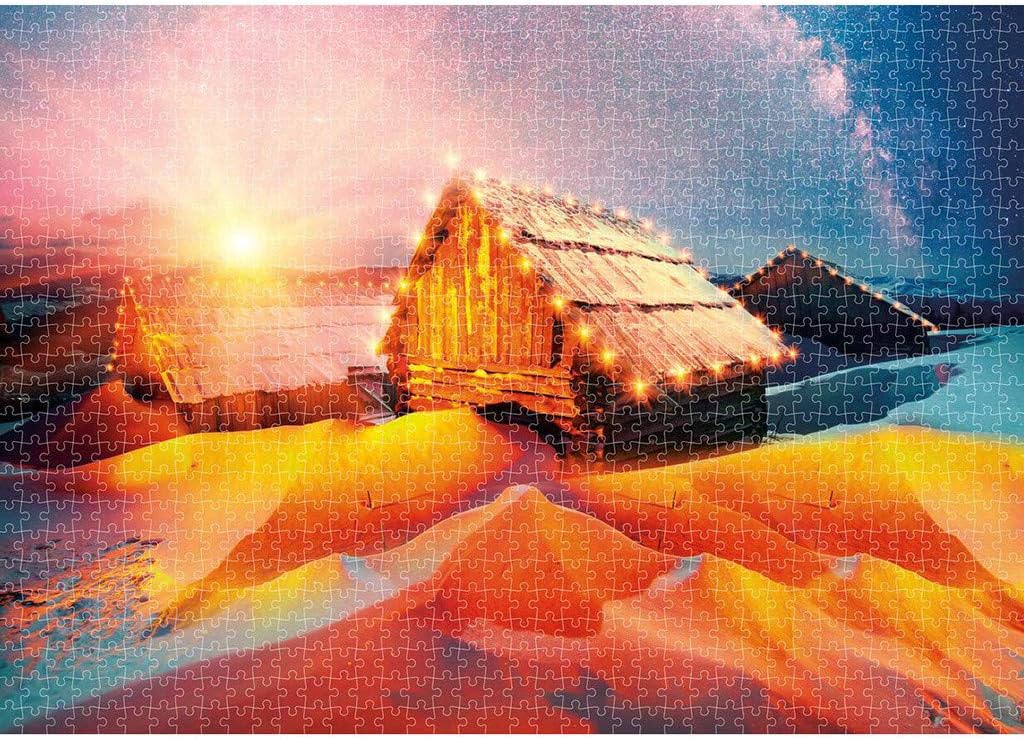 Kanzd Jigsaw Puzzle 1000 Pieces for Adults, Landscape Building Pattern Adult Children Puzzle Puzzle Intellective Educational Toy (H)