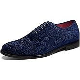 HEEZ Men's Dress Shoes Patent Leather, Formal Tuxedo Shoes for Men with Plain Toe, Non Slip Lace up Oxford for Wedding Prom Party Dance Business