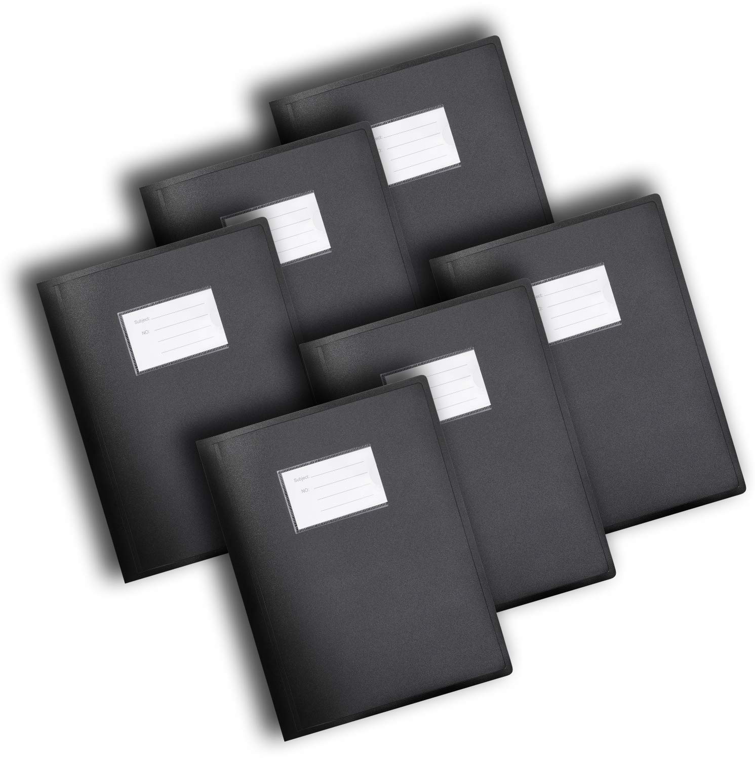 A4 104 Pockets 208 Views Office Home School Flexi Cover Coloured Display Book Presentation Document Organiser Folder Storage Case Wallets by Arpan (6, Black)