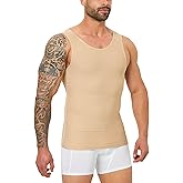 YOWODA Mens Body Shaper, Compression Shapewear Vest Slimming Undershirt Tank Top, Tummy Control Chest, Hide Gynecomastia