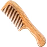 Breezelike Hair Comb for Women, Fine Tooth Wooden Comb for Detangling | No Static, Natural Sandalwood, Scalp Massage, Easy to Detangle, Wet, Dry, Curl, Beard, Wood, Hair Brush