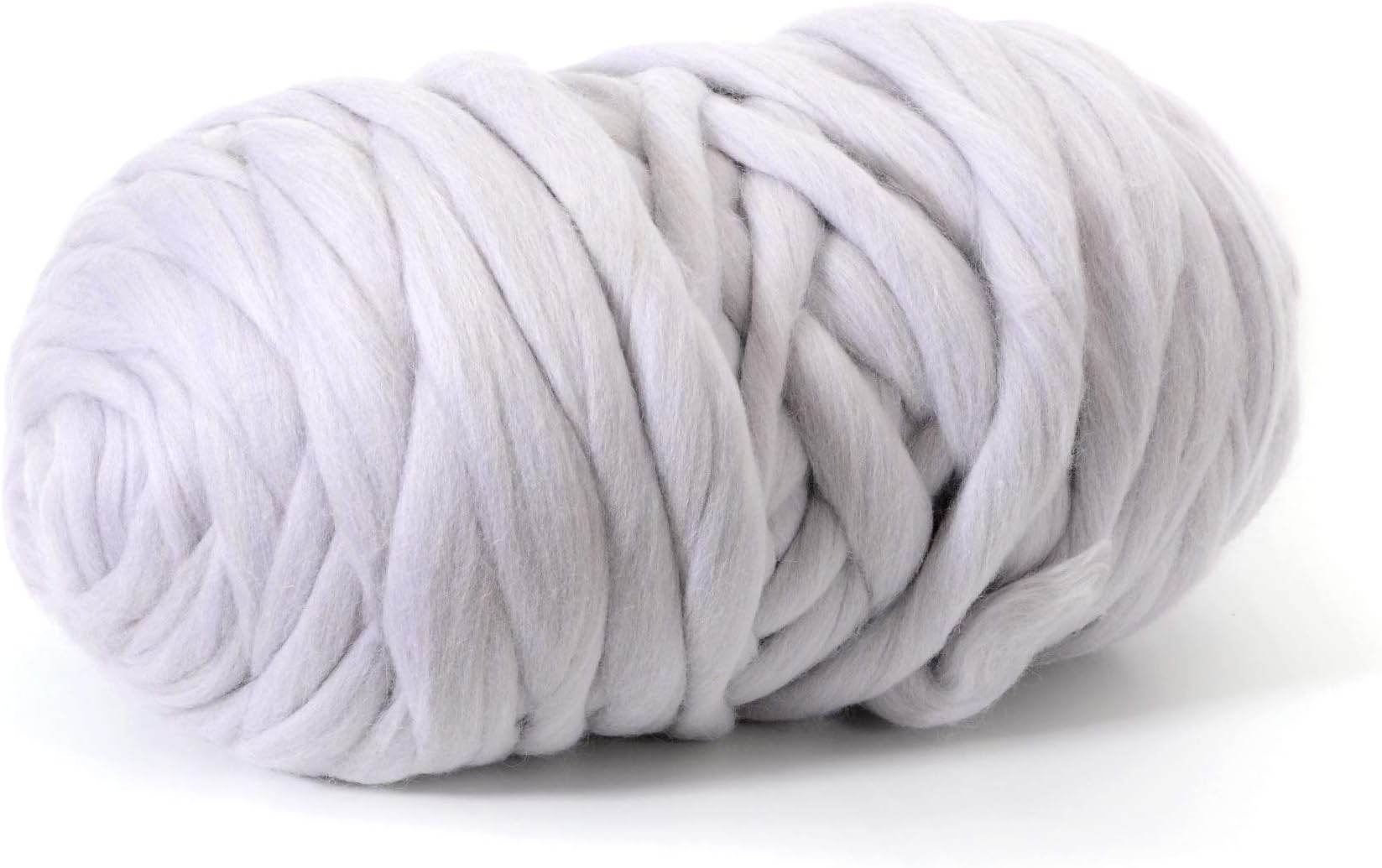 Glaciart One Chunky Merino Wool Yarn for Arm Knitting (5.5 Lbs) Jumbo Super Thick and Soft 100% Natural Lambs Roving Ball for Hand Weaving Giant Knit Stitch Blanket, Big Bulky Throw or Scarf