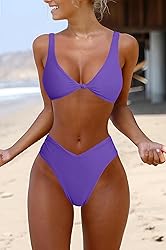 geluboao Women's Dark Purple Bikini Set Cute Kont