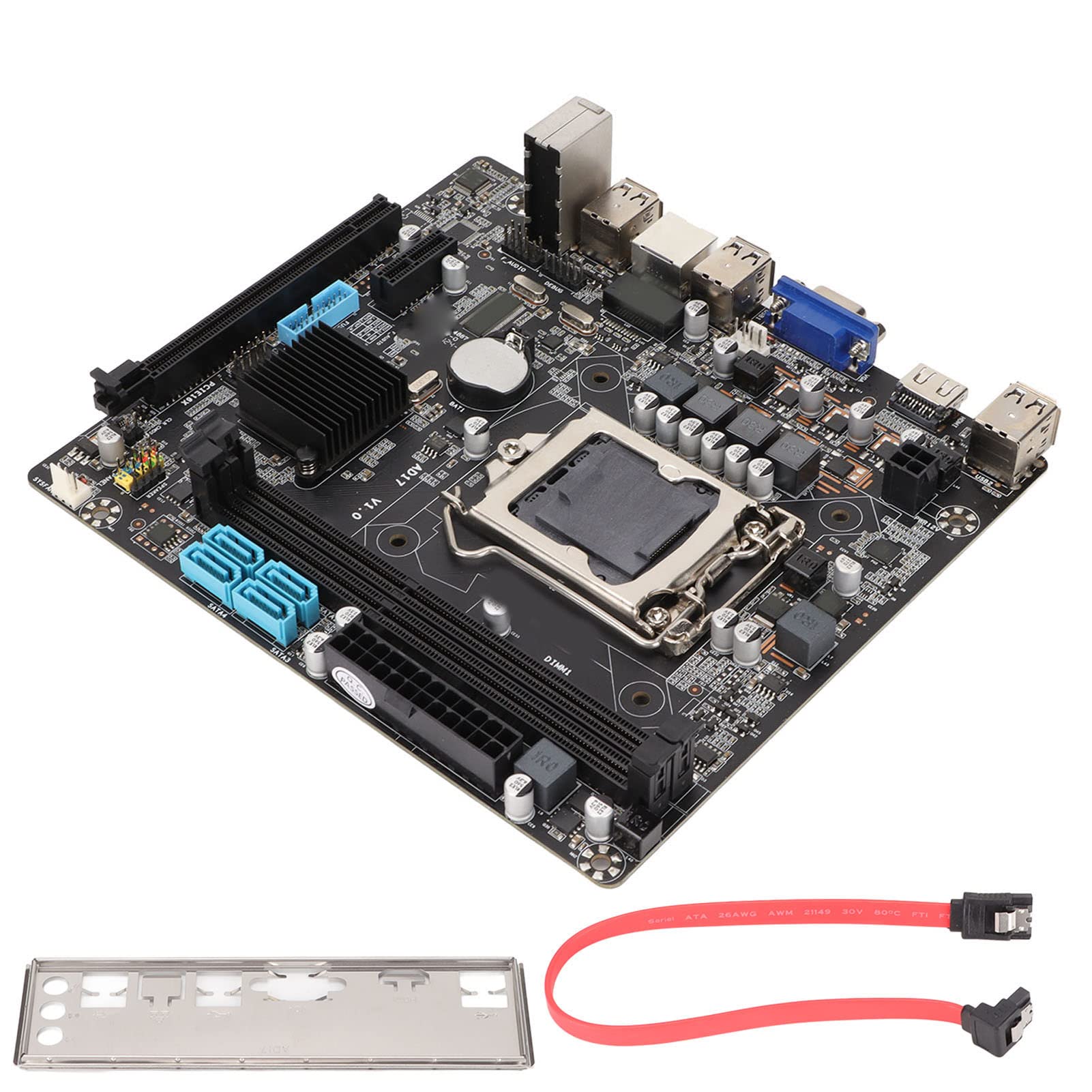 H55M Motherboard, Computer Desktop Mainboard, Gaming Office M-ATX Small Board 2x DDR3 Memory LGA 1156 Pin, PCI‑E 8X SATA2.0 USB2.0/3.0