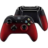 eXtremeRate Front Case & Handles Case for Xbox One X/S Controller, Front Cover & Grips Case Faceplate Replacement Parts for Xbox One S/X Controller Model 1708 Shadow Red