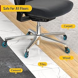 HOLKIE Office Chair Wheels 11x22mm Blue 3 Inch Desk