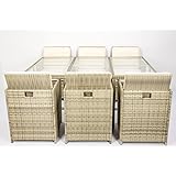 PKL Leisure Luxury Grey Rattan 6 Seat Oval Dining Set Garden or