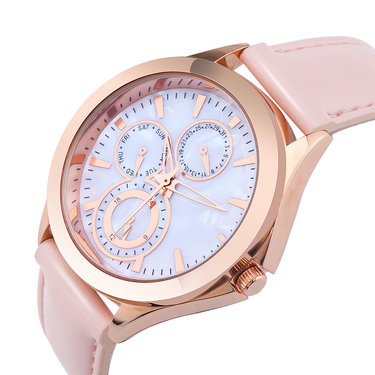 Abrray Women¡¯s Watches Mother-of-Pearl Dial with Rose Gold Case Sweet Romantic Design Quartz Watch with Packing Box and Exquisite Bracelet