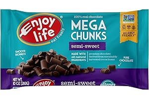 Enjoy Life Baking Chocolate Semi-Sweet Mega Chunks, Dairy Free Chocolate Chips, Soy Free, Nut Free, Non GMO, Gluten Free, Veg